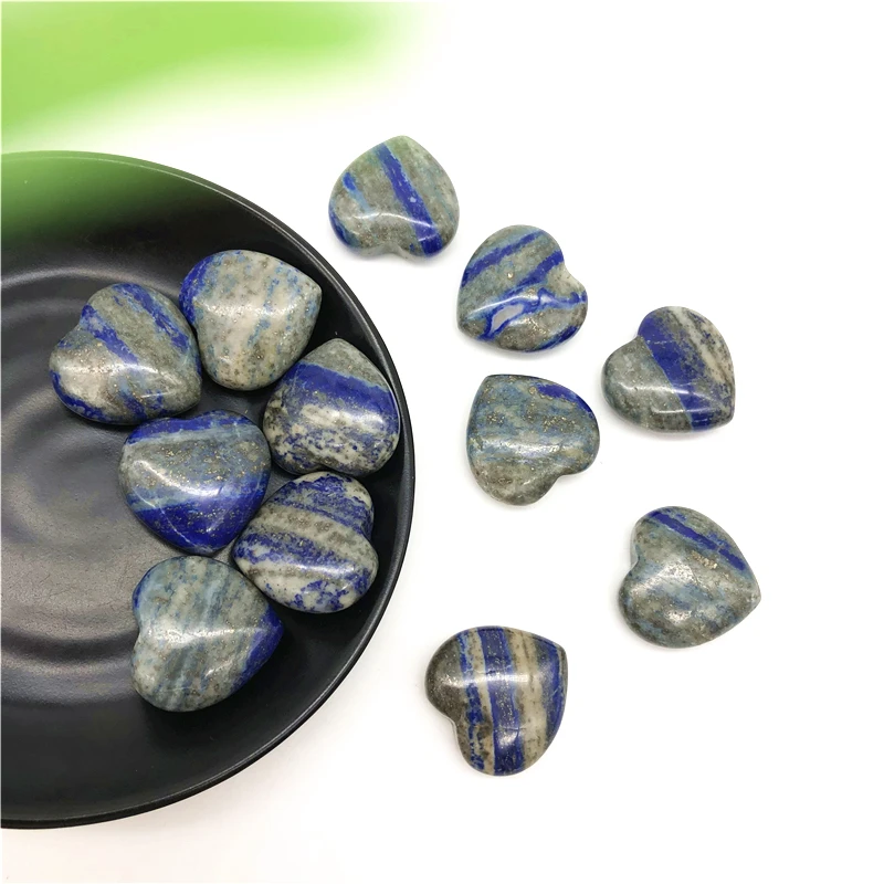 1/2pcs Natural Lapis Lazuli Heart Shaped Crystal Gemstone Healing Chakra Polished Natural Stones and Minerals