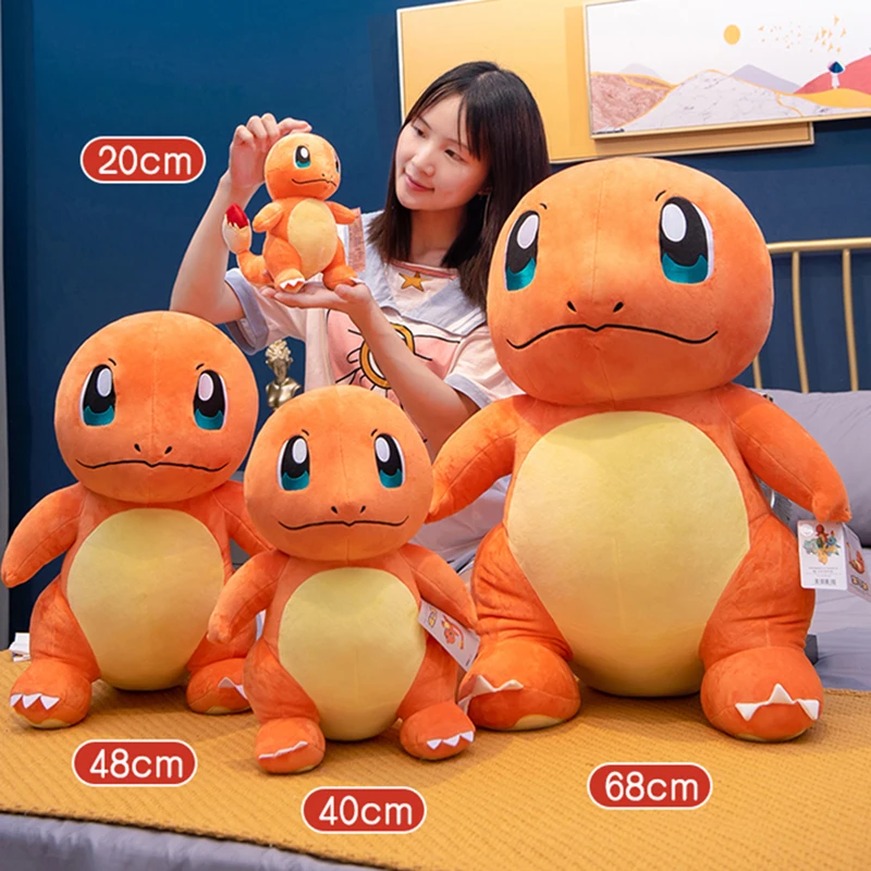 Big Size Charmander Stuffed Toy Plush Doll Charizard Pokemon Pikachu Squirtle Bulbasaur Pillow Cushion Large Size Christmas Gift