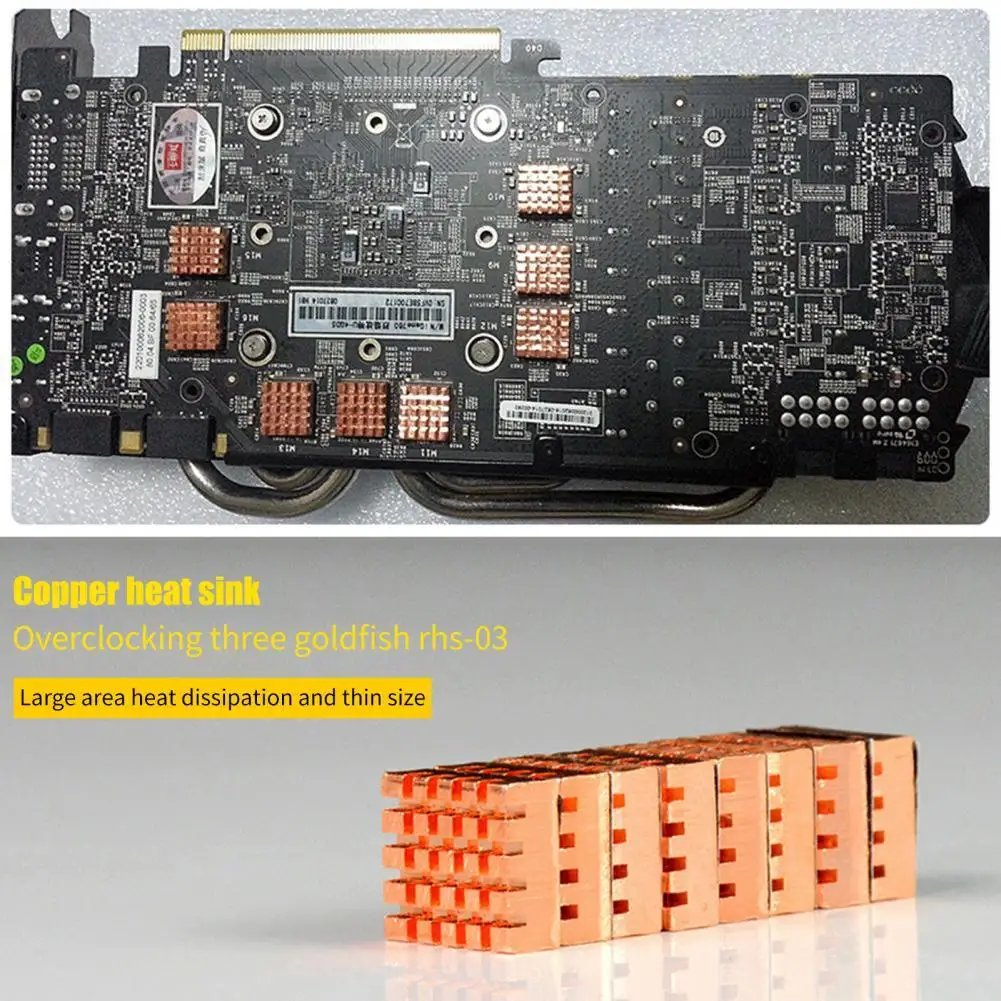 8Pcs Koellichaam Quick Cooling Eenvoudige Structuur Koper Mini Adhesive Terug Ssd Radiator Cooler Voor Pc