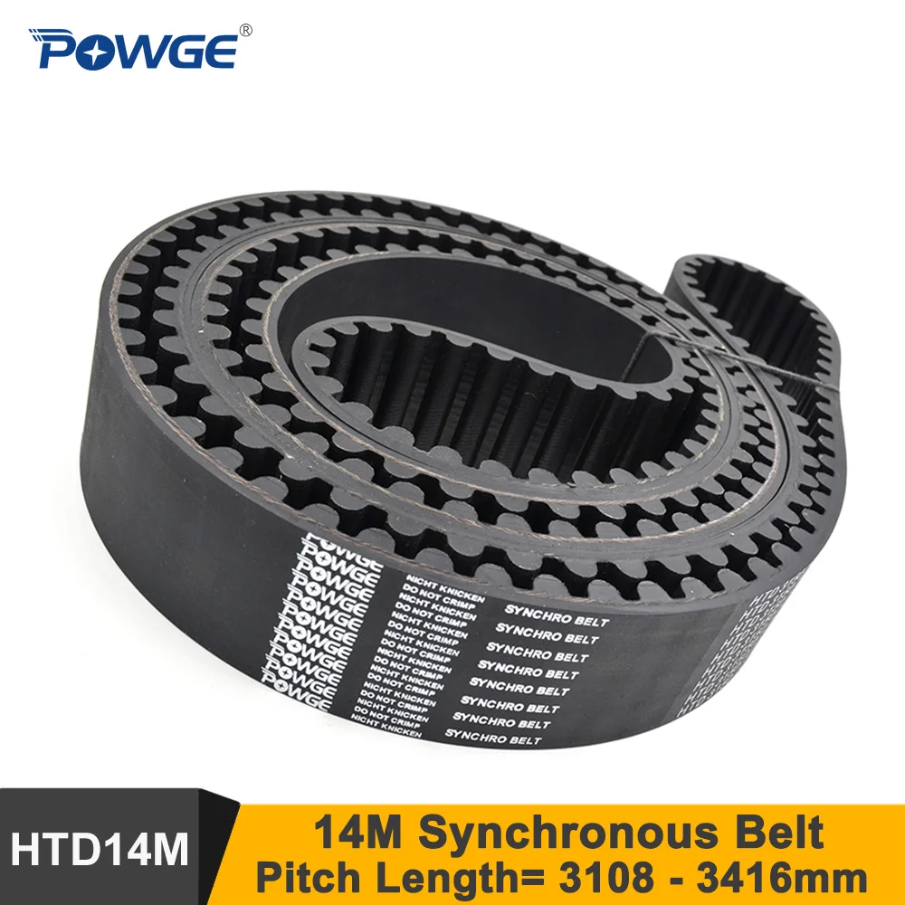 

POWGE 3108 3150 3304 3360 14M Synchronous Belt Teeth=222/225/236/240 Rubber HTD14M Timing Belt Pulley 3360-14M 3150-14M