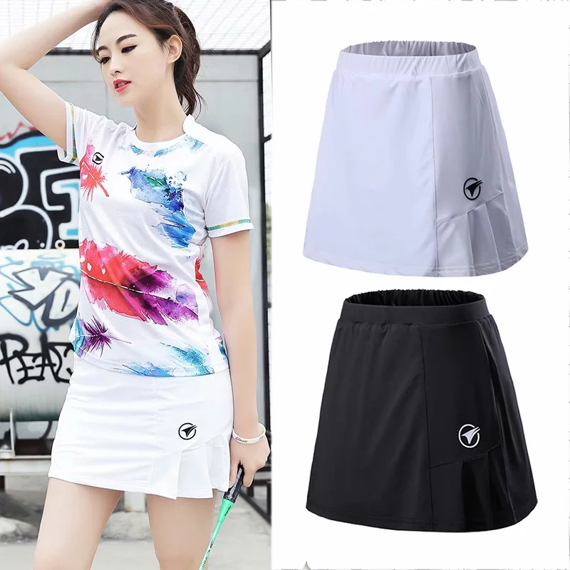 

2019 Women Summer Sports Skirt with Shorts Badminton table tennis Skorts Breathable Anti Leakage Yoga Golf Jogging Skirts