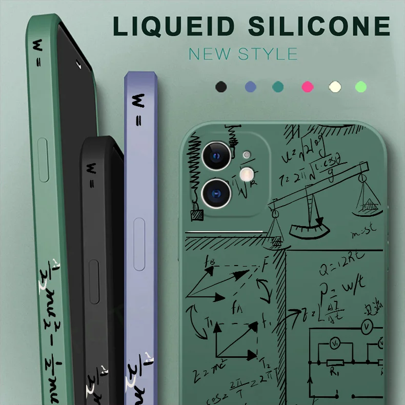 Soft Case For Vivo X60 Pro 5G X50 Pro Classic Useful Mathematical Formula Edge Pattern Silicone Full Camera Protect Case Cover