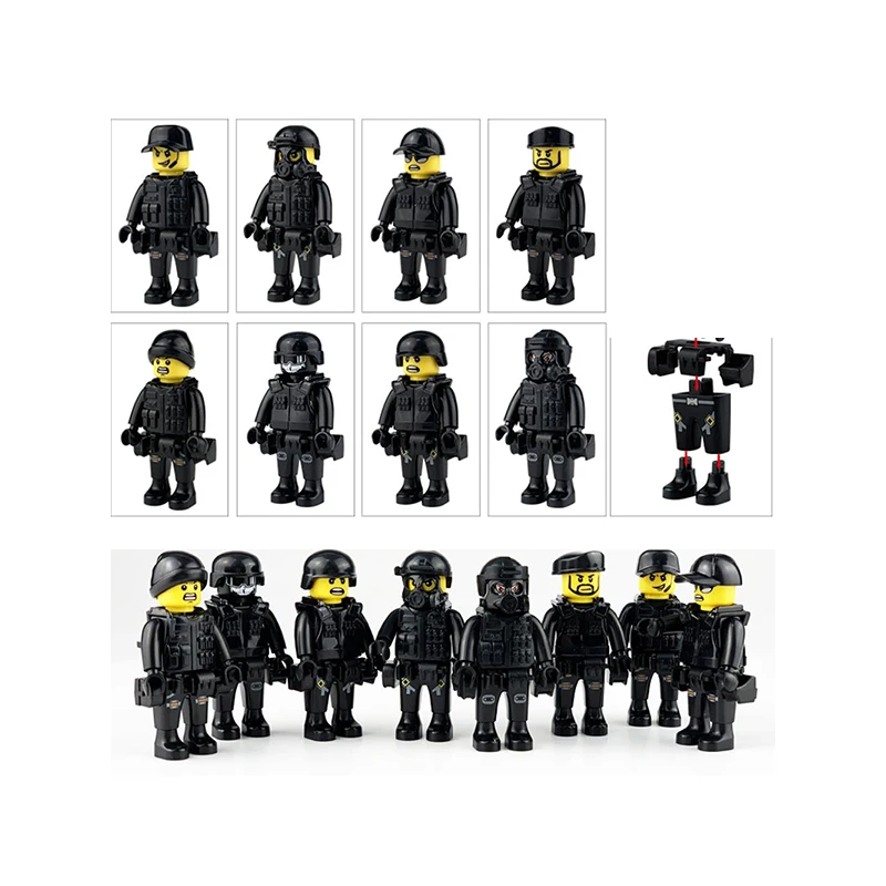 Kids Military Special Forces Soldiers Bricks Figures Guns Weapons Compatible Small Assemble Building Blocks Toys Children Gift image 3