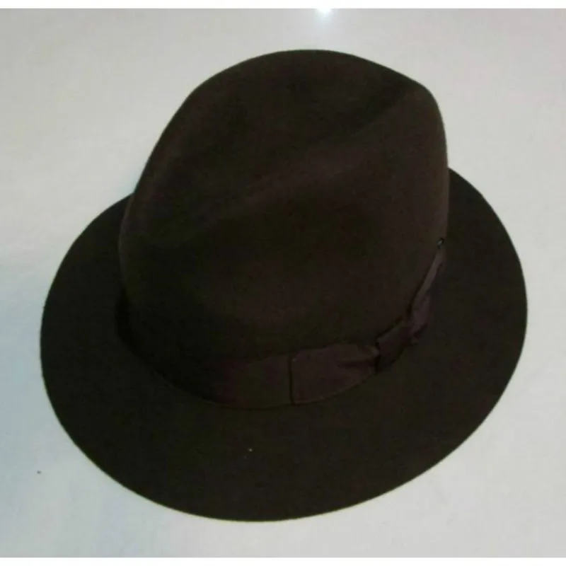 2018  Crushhat 100% Wool From Australian Fedora Fashion Unisex Black Homburg Panama Jazz Hat Men Panama Fedora Black Hats B-1540