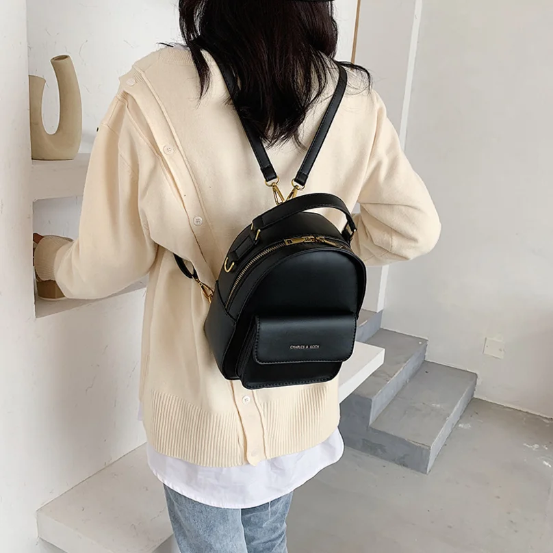 Imagem -05 - Mochila de Ombro Duplo para Mulher Mini Bolsa Versão Coreana Ins Branco Amarelo Cor Preta Mochila para Mulheres