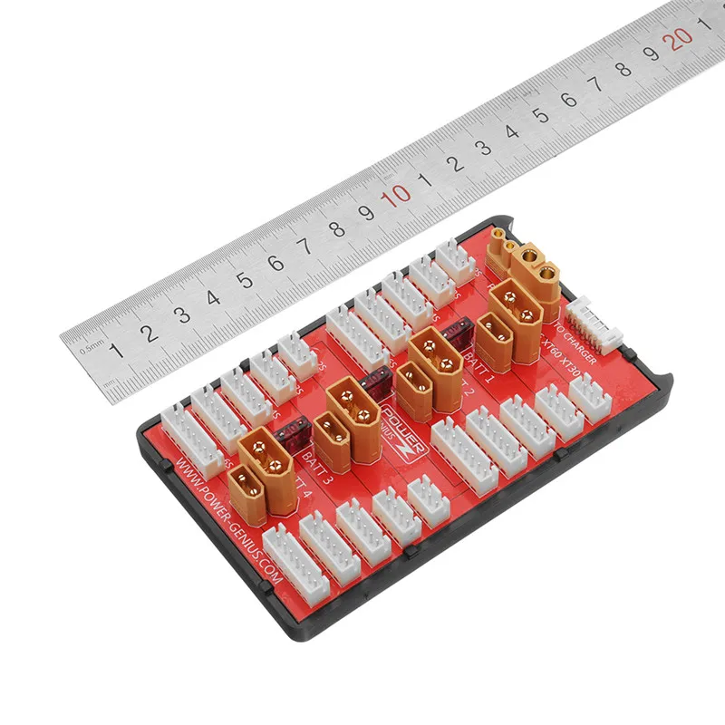 Power-Genius 2 IN 1 PG Parallel Charging Board XT30 XT60 Plug Supports 4 Packs 2-6S Lipo Battery For RC Models Spare Part