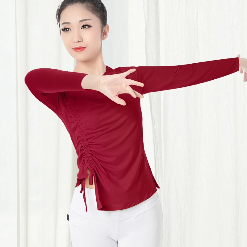 D0807 Ballroom Dancing Blouse Women's Modal Long-sleeved Upper Garment Body Classical Modern Dance Exercise Shirt  Rave Outfit