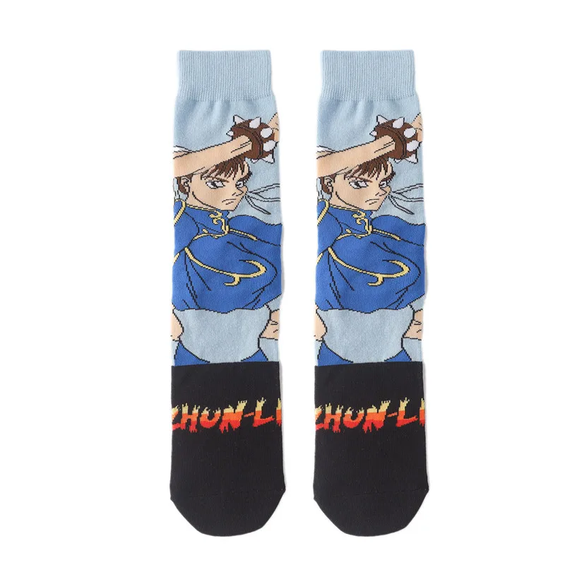 High Quality Anime Socks Street Fighter Sock Cosplay Superhero Cotton Cartoon Personality Tube Socks Street Stockings Prop