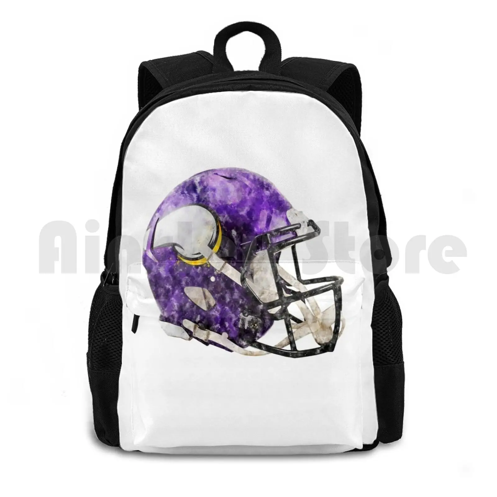 

Watercolor Helmet Outdoor Hiking Backpack Waterproof Camping Travel Mn Vikings Helmet Football Helmet Kyle Rudolph Watercolor