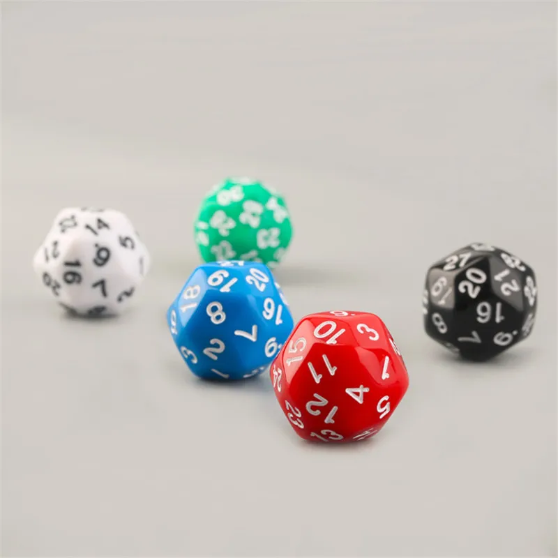 1 Piece High Quality 30 Sided D30 25mm Digital Dice For Board game Acrylic Dices With 1-30 number 5 Colors