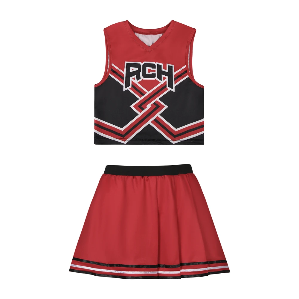 Bring It On Cosplay Costume Cheerleader Movie RCH Printed Top Skirt Beautiful Girl Cheerleaders Uniform Girls United Cos Outfits