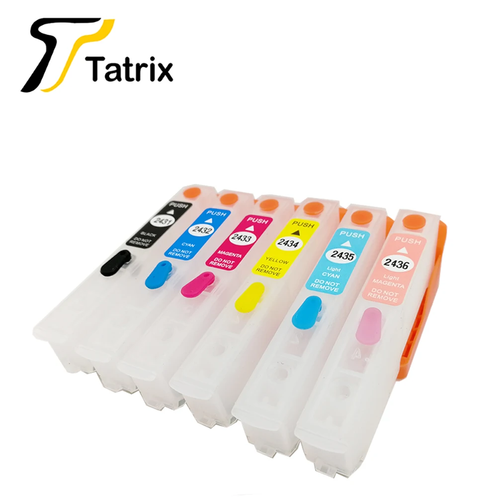 Tatrix T2431XL T2431 Empty Refillable Ink Cartridge For Epson XP-750 XP-760 XP-850 XP-860 XP-950 xp-960 printer with ARC chip