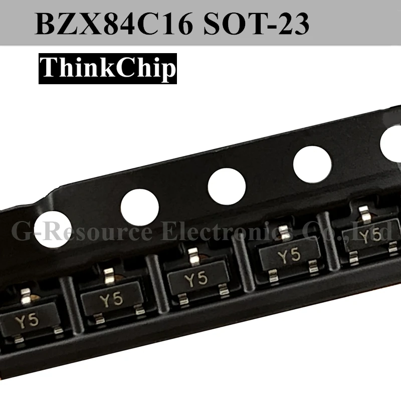 (100 stücke) BZX84C16 SOT-23 BZX84 16V SMD Spannung stabilisiert diode (Kennzeichnung Y5)