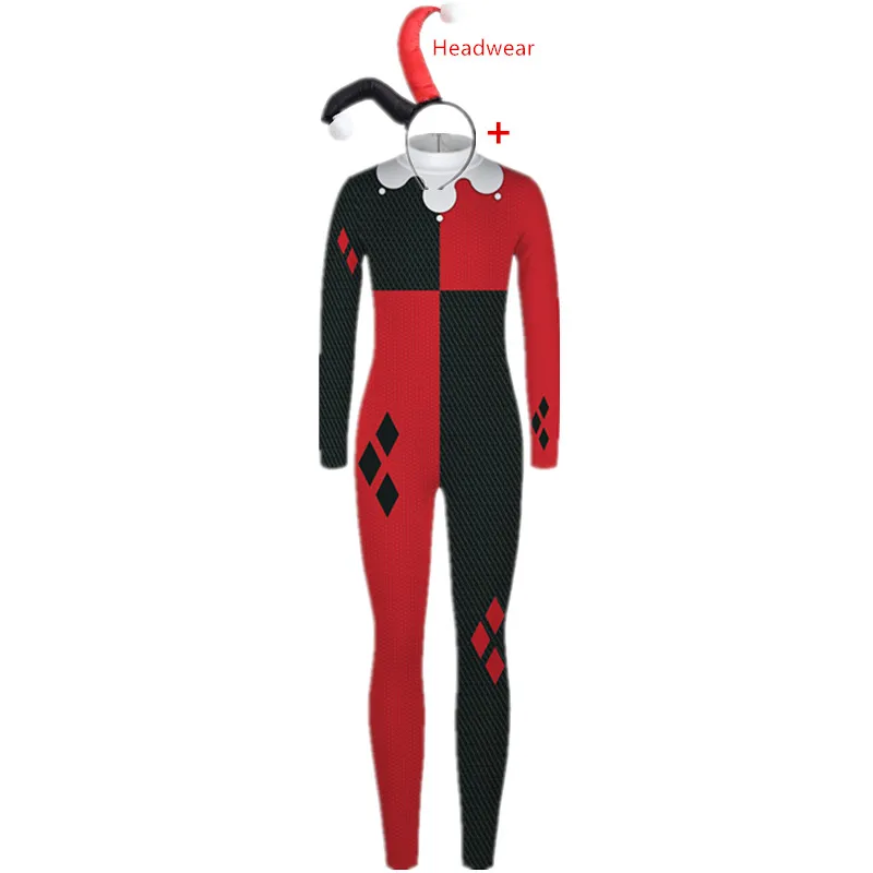 Adult Kids clown female Harry Quinn anime Cosplay costumes Carnival Happy Purim Christmas Party clothing COS Jumpsuits for girls