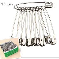 100pcs Silver Metal Safety Pins stainless steel Brooch Badge Jewelry Safety Pins clothing Sewing Craft Accessories