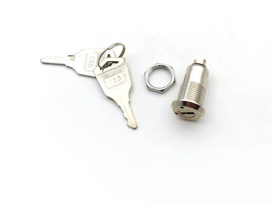 1pcs 12MM metal Key Switch ON /OFF Lock Switch KS-01 Two Keys Key Set