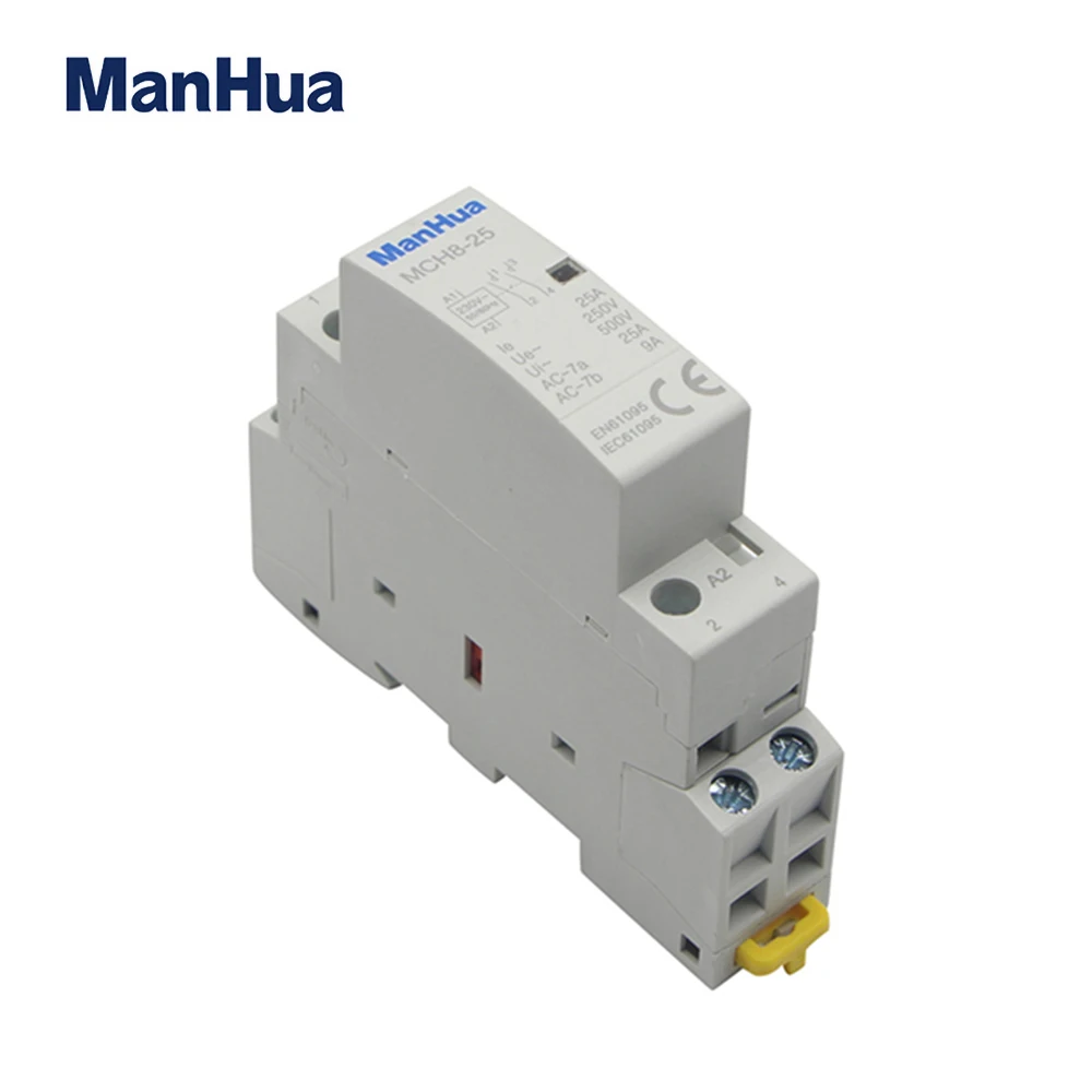 Contactor Modular ManHua 2P 25A carril Din AC220-240V 2NO ruido bastante vapor Roon monofásico larga vida útil Contactor Modular