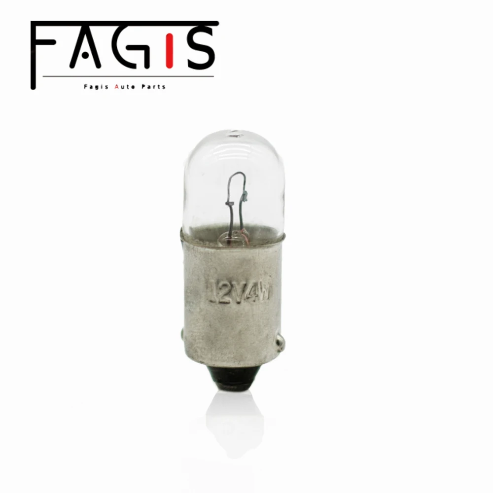 Fagis 10pcs T4W T8.5 Ba9s 12V 4W Original Turn Signal Parking Lights Clearance Lamps Reverse Bulbs Car Halogen Bulb