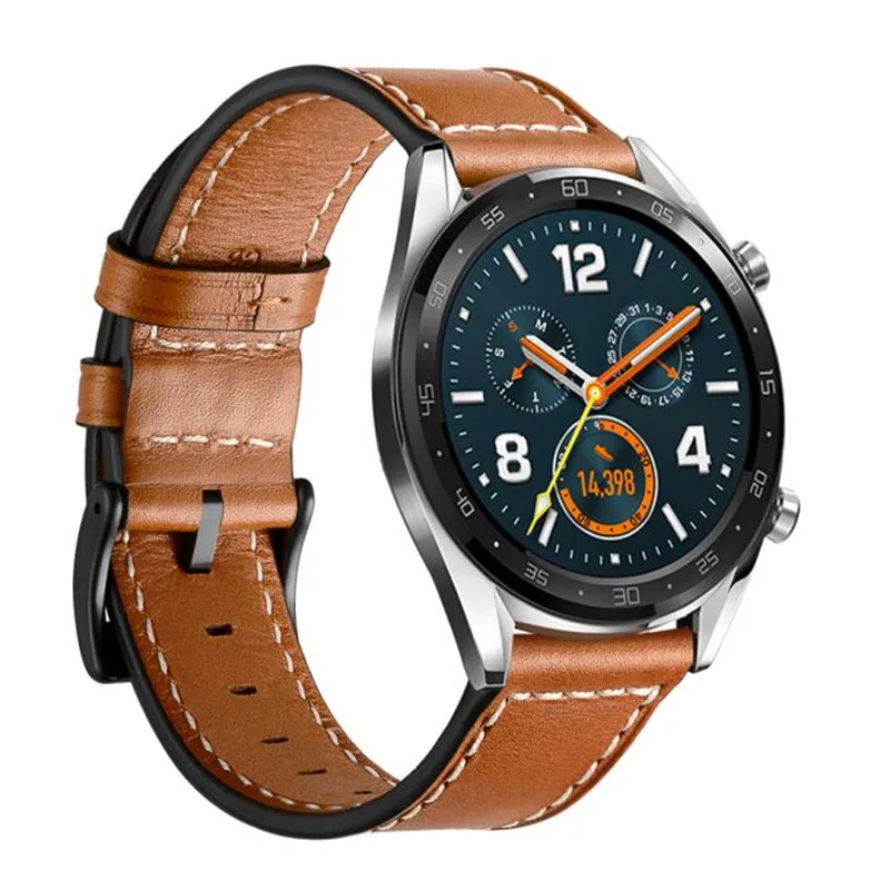 Correa de cuero para huawei watch GT 2, 46mm, 42mm, Honor Magic 2, pulsera deportiva