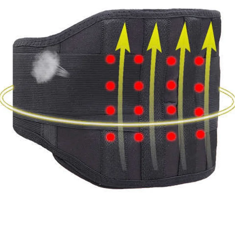 Adjustable Tourmaline Self-heating Magnetic Therapy Waist Belt Lumbar Support Back Waist Support Brace With 4 Steels Size XXL