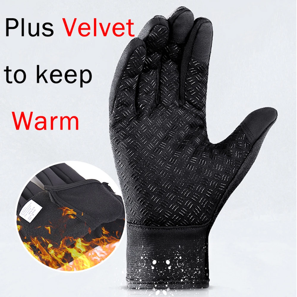 Winter Warm Man Touchscreen Gloves Ski Outdoor Hiking Water-Repellent Non-Slip Fishing Gloves Women Windproof Sport Riding Glove