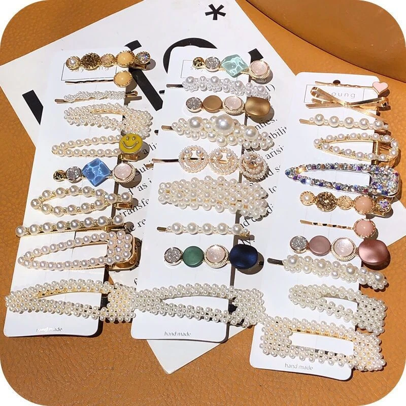 Ins Kristall Haarnadeln für Frauen Mädchen Trendy Perle Haar Clips Barrettes Haar Zubehör Schmuck 2022 Geschenk 4/5/6 teile/satz Grips