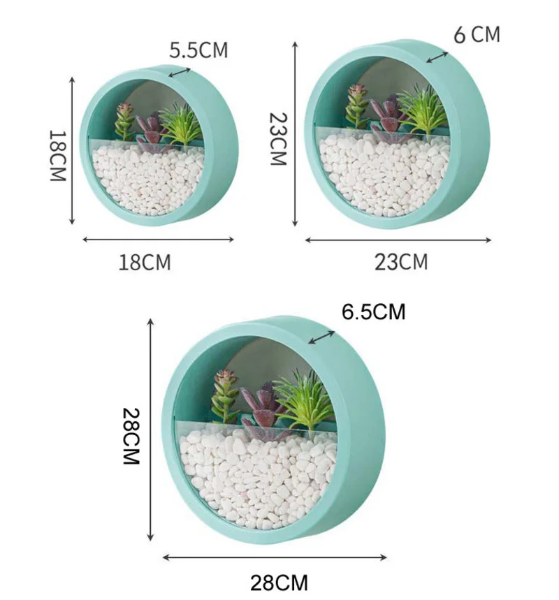 Nowoczesny okrągły wazon ścienny pojemnik do domu wiszący kosz doniczka dekoracja ścienna sukulenta donica wazon ogrodowy