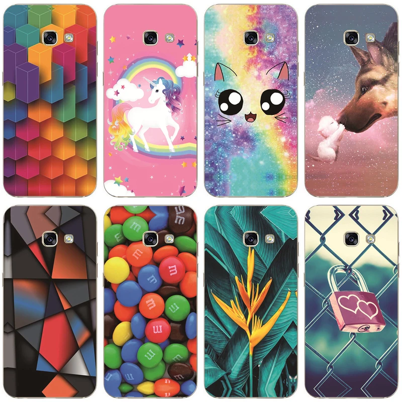 silicon case For Samsung Galaxy A3 2017 Case Cover A320 A320F Soft TPU Painting Back FOR Samsung A3 2017 Case Protective Coque