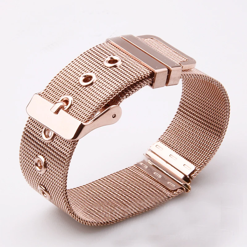 Stainless Steel Watch Band,14/16/18/20/22/24mm Loop Strap,Universal Adjustable Writst Belt