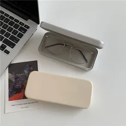 Korean Ins Style Glasses Storage Solid Color Literature Art All-Match Student Metal Compression-Resistant Trend Glasses Case