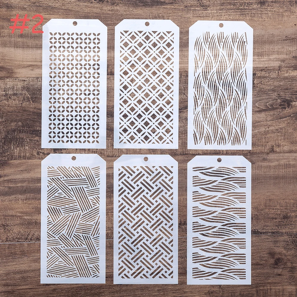 6 PCS DIY Craft Poppy Tropical Leaf Stencil for DIY Scrapbooking Stamping Album Crafts Decorative Paper Cards