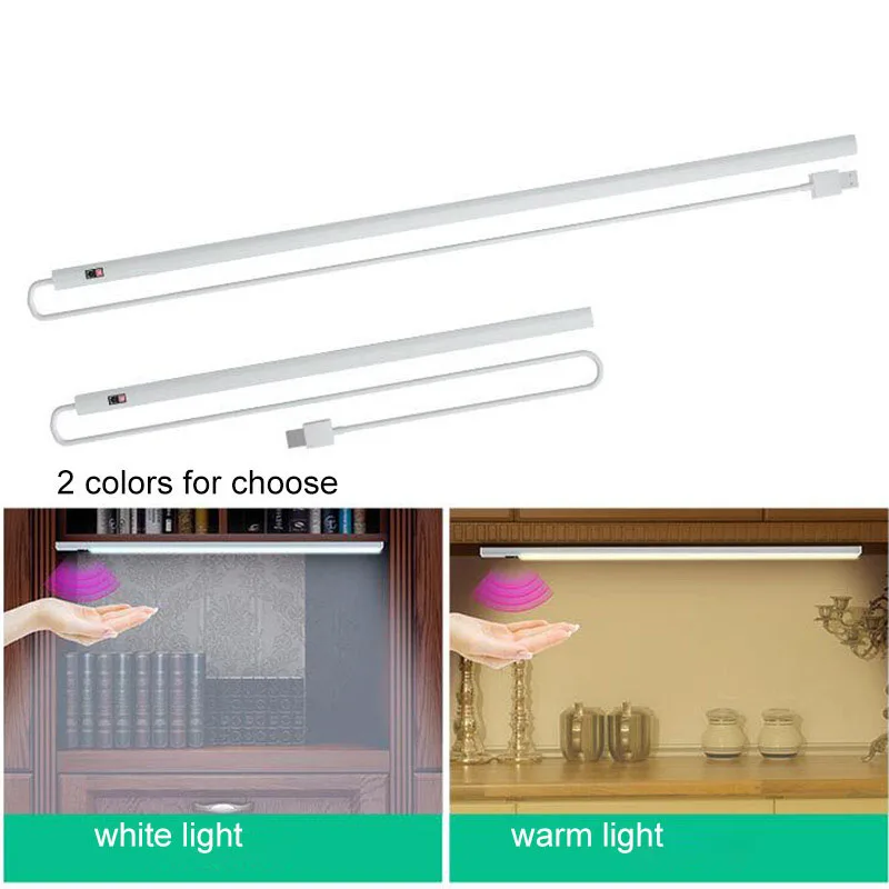 Barra de lámpara LED con Sensor de movimiento PIR, luz nocturna para interior, dormitorio, cocina, decoración, 20/30/40cm, 5V, USB, a1