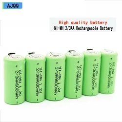 AJQQ NI-MH 2/3AA 600mAh Rechargeable Battery Green Strip Welding Pad for Shaver