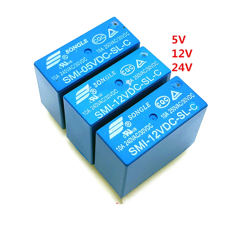 

10PCS/lot Power Relay SRS PCB 5 Pins 5A 10A 5V 12V 24V SMI-05VDC-SL-C SMI-12VDC-SL-C SMI-24VDC-SL-C