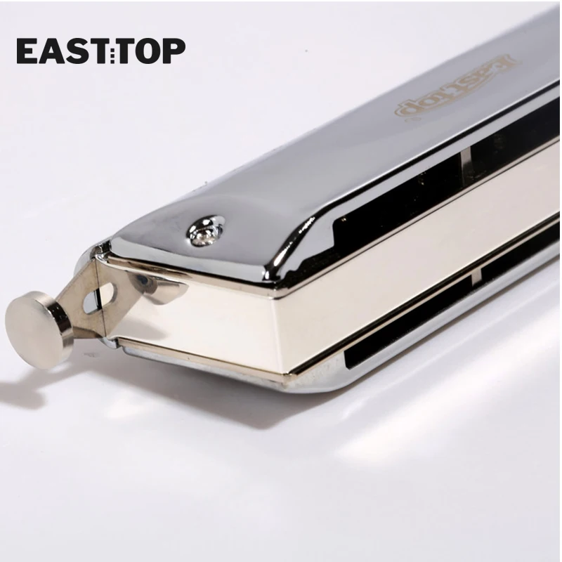 T16-64C EASTTOP 16 hole chromatic harmonica professional performance with brass comb For Adults, Beginners, Professionals and St