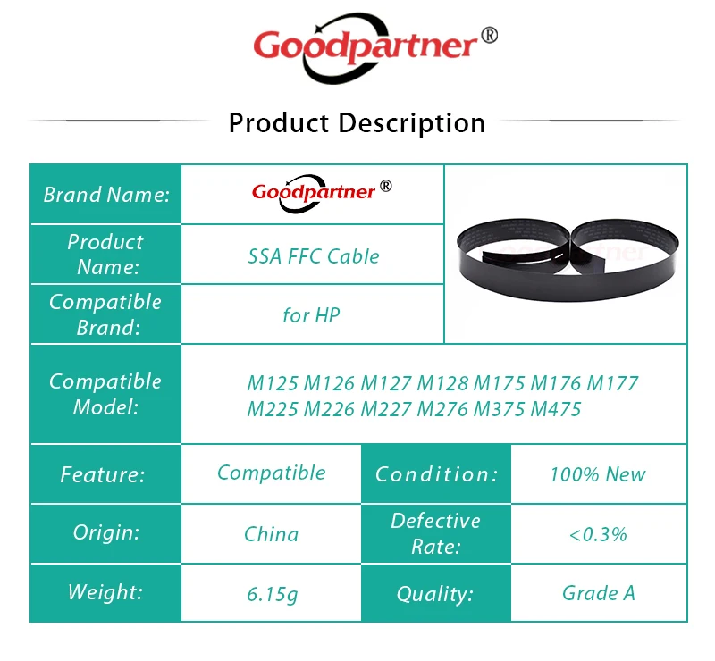 50X Scanner Assy SSA FFC Cable for HP M125 M127 M225 M227 M126 M128 M175 M176 M177 M226 M276 M375 M475 125 127 225 227