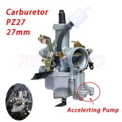 27mm PZ27 Carburetor with Cable Choke and Acceleration accelerator Pump for KEIHI 140 160 200cc Dirt ATV High Performance