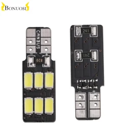 10pcs W5W T10 AC Canbus 6smd 5630 Led Chip Car Instrument Light Single Side Clearence Parking Lamp Bulb Lights White 12v