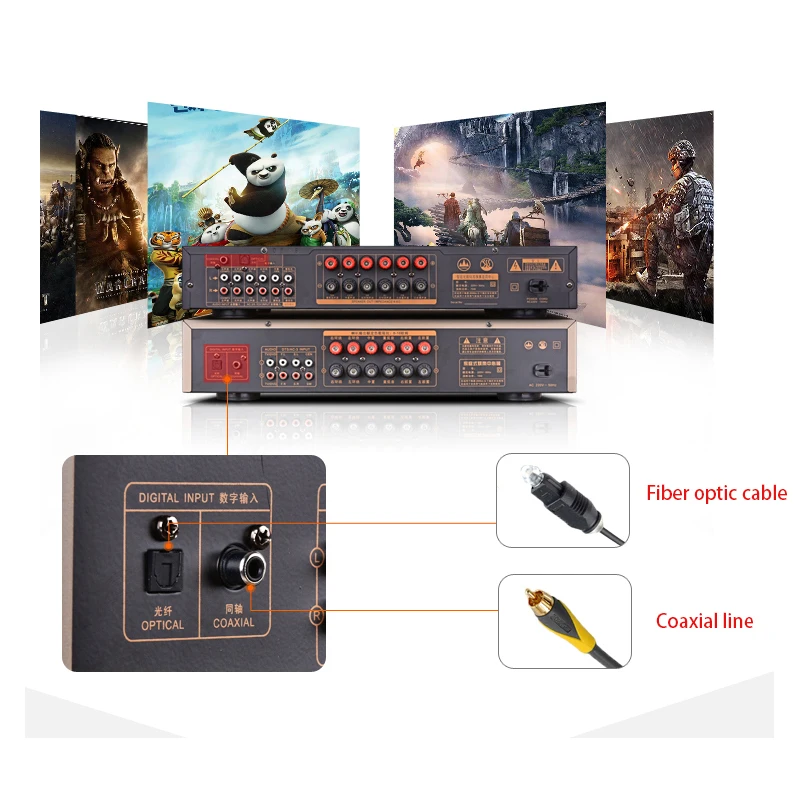 220V 550W 700W AP-702/708 Bộ Khuếch Đại Kỹ Thuật Số 4.0 Ampli Bluetooth Rạp Hát Tại Nhà 5.1 Kênh Truyền Hình Thẻ APE Dolby Với SD USB