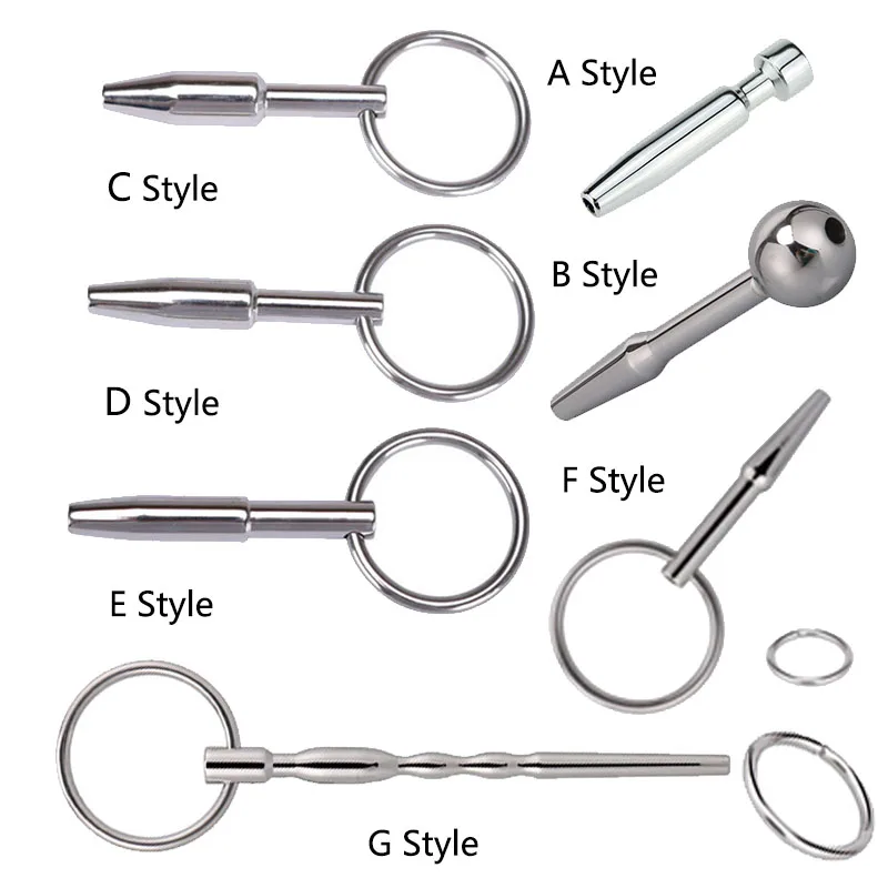 Catheter Sounds Penis Plug Stainless Steel Urethral Dilators with Penis Ring Urethral Sound Sex Toys Sex Products