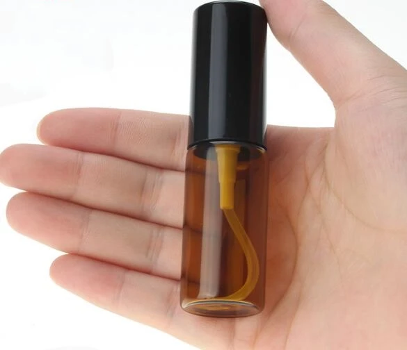 Wholesale 1000pcs/lot 10ml 15ml 20ml Amber Spray Bottles Refillable Empty Perfume Sprayer Bottle With Black Lids In Stock