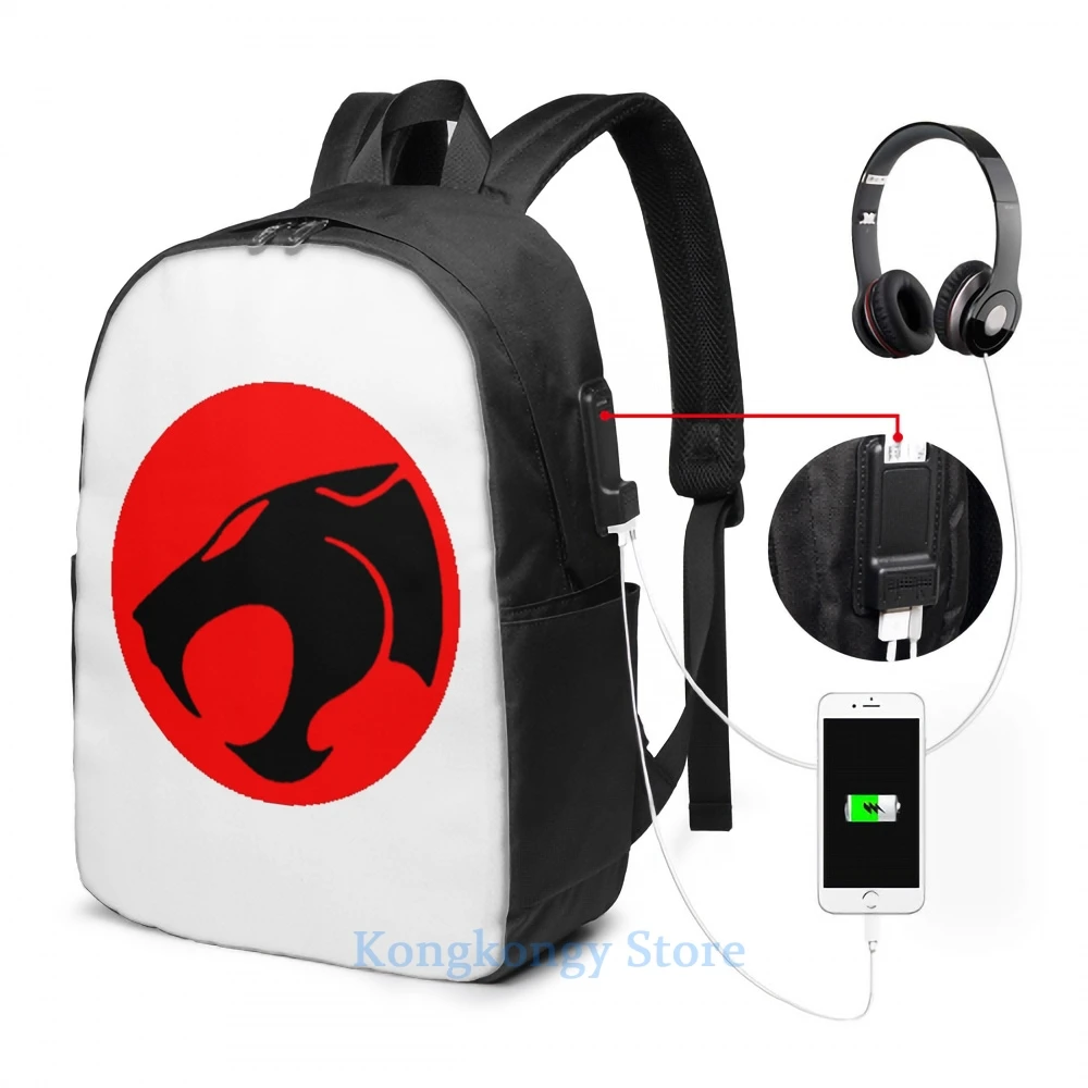 Funny Graphic print Logo Thundercats USB Charge Backpack men School bags Women bag Travel laptop bag