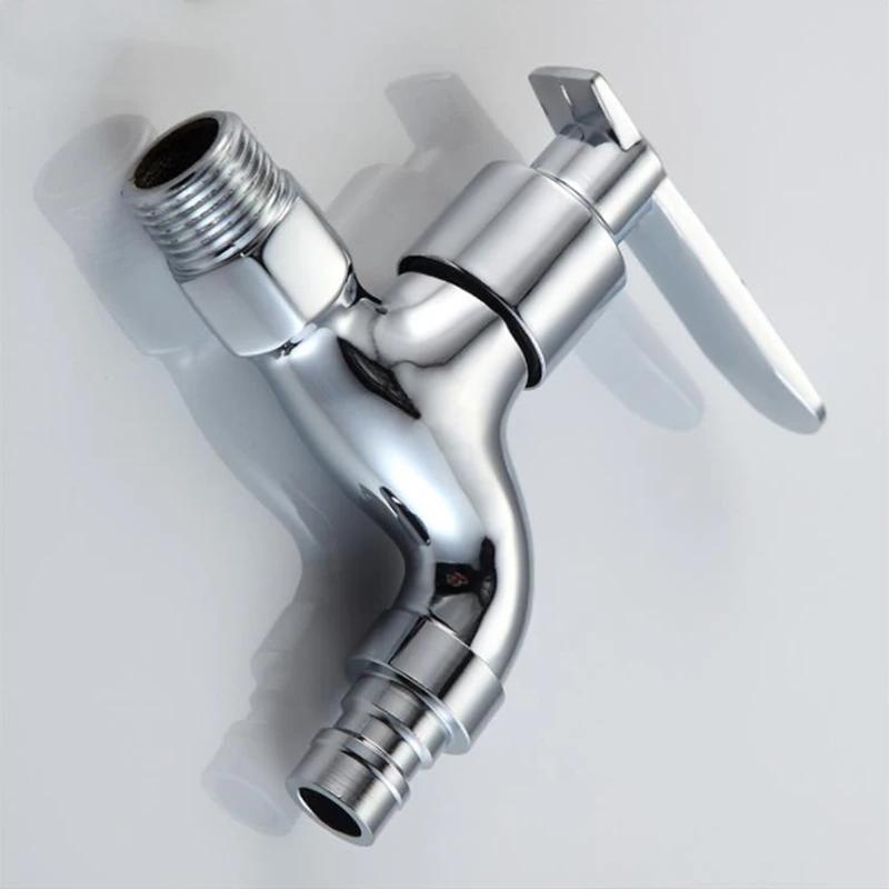 1PC Chrome Bibcocks Tap For Outdoor Garden Wall Mounted Bathroom Corner Washing Machine Faucet