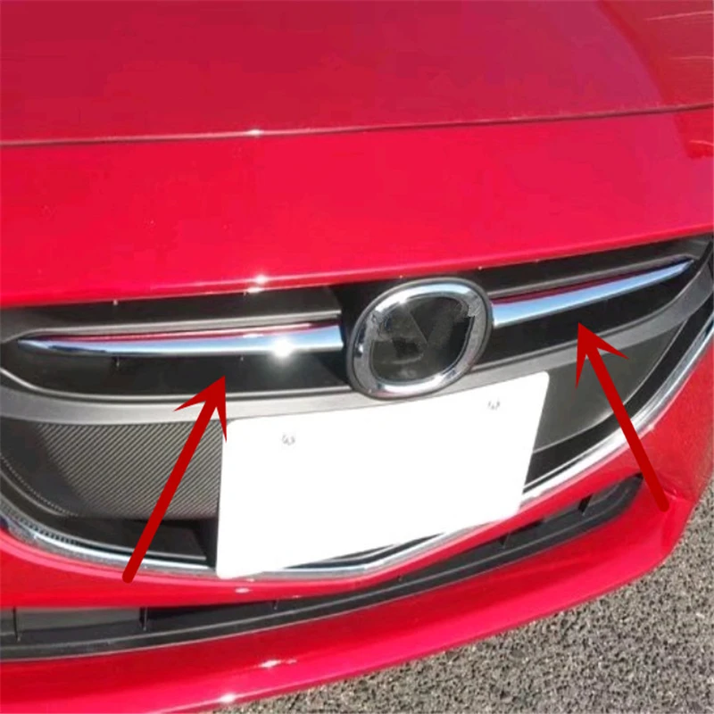 WELKINRY For Mazda 2 Mazda2 Demio DJ DL 2014 2015 2016 2017 2018 2019 ABS chrome front face air intake vent airscoop grille trim