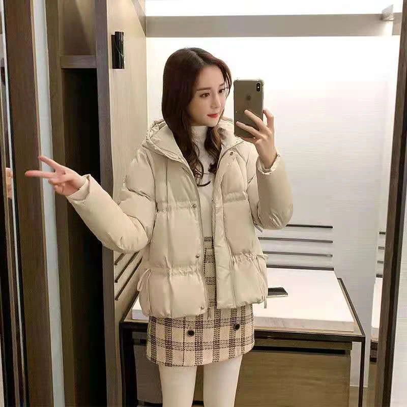 

Winter 2021 New Korean Luxury Brand Womens Padded Waistcoats Ladies Loose Warm Cotton clothes Casual Hooded Clothes