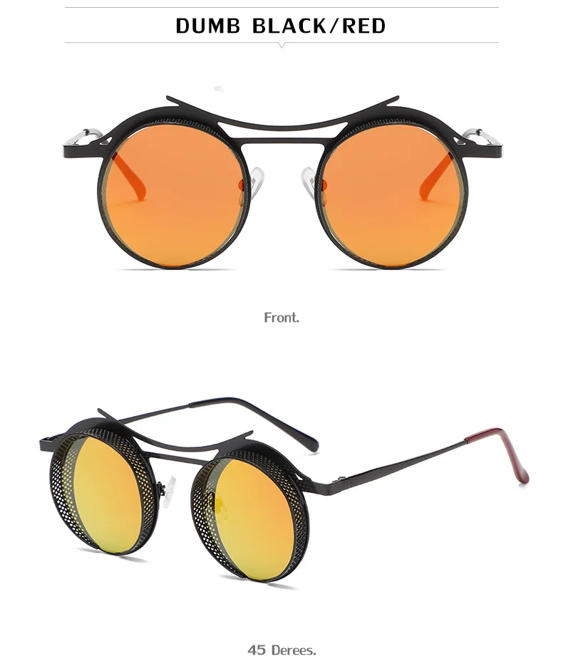 Steampunk Sonnenbrille Männer Mode Runde Punk Gläser Frauen Vintage Luxus Retro Vasos Decorativos Gafas De Sol Zonnebril Heren – Detail 16