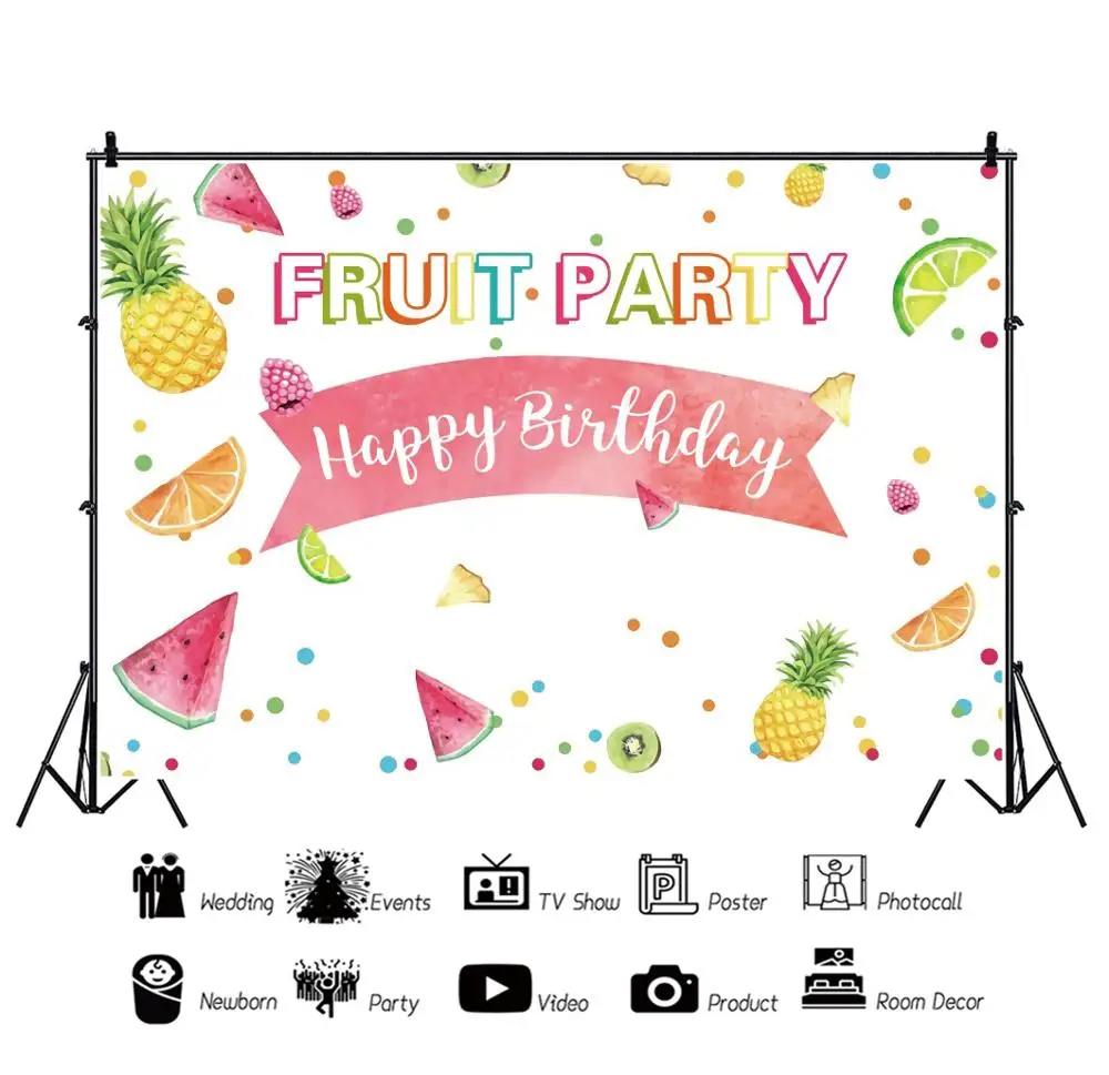 Yeele الكرتون الفاكهة حفلة التصوير عيد ميلاد منقطة التصوير خلفية التصوير الديكور خلفيات استوديو الصور