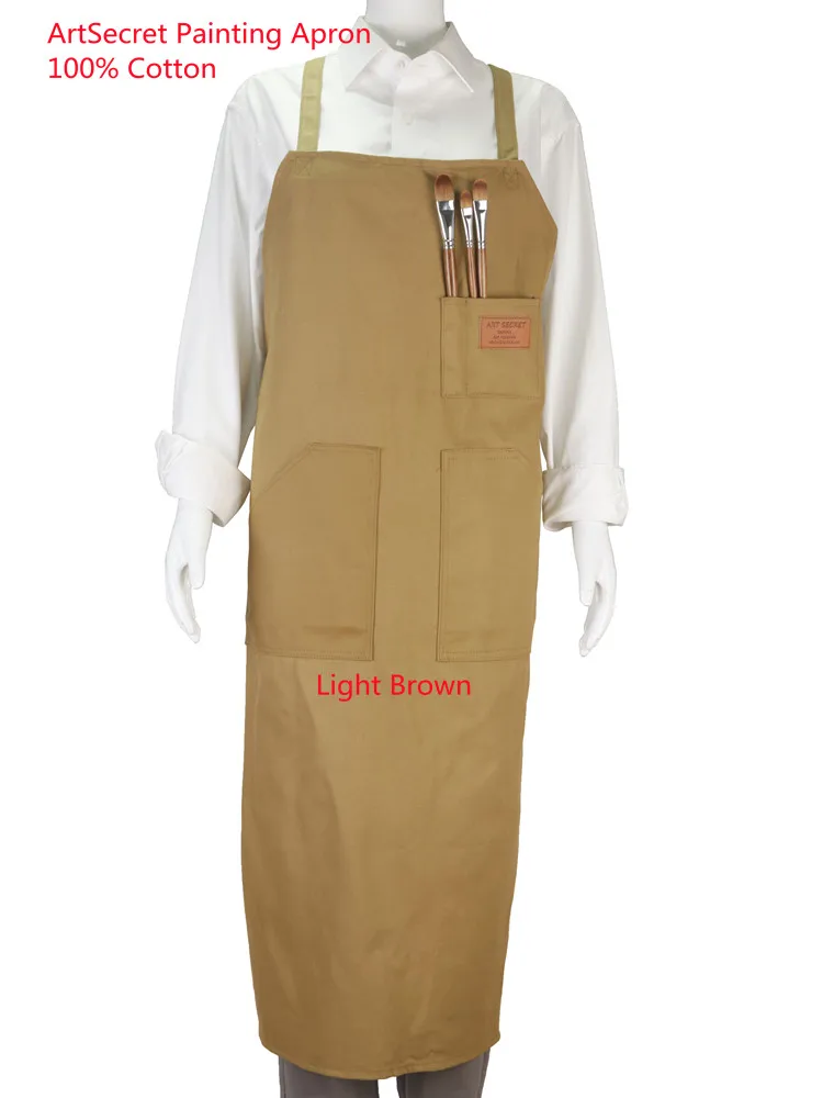 Artsecret Canvas Unisex Apron 100% Cotton For Artist Painter Students Teacher Painting Kitchen Cooking Restaurant Dine Baking