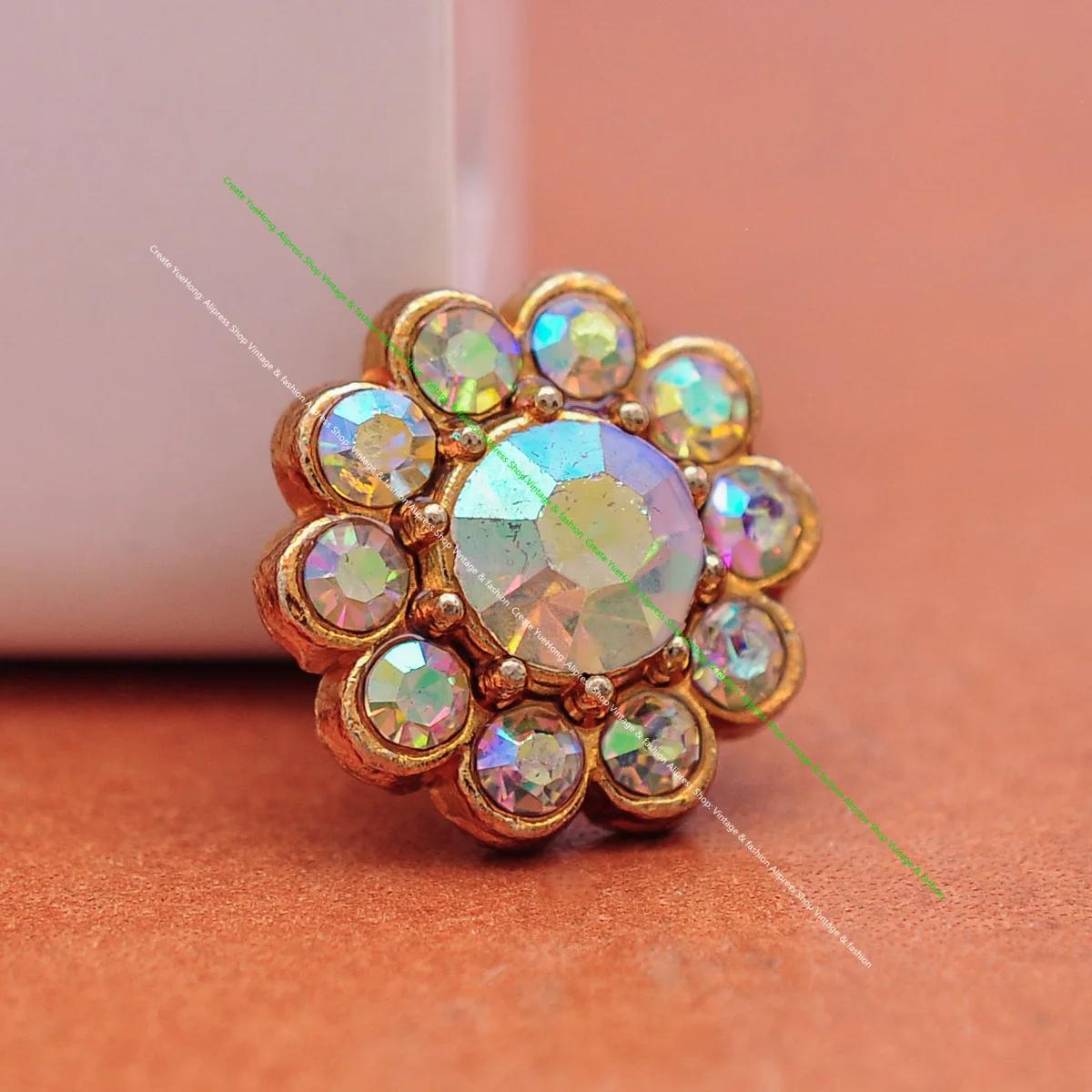 10pcs 14mm Beauty Colorful Rhinestone Crystal Flower Concho Screwback For Leathercraft Belt Saddle Headstall Bridle Decor