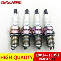 4PCS BKR5ES11 18814-11051 Spark Plug For Hyundai Elantra Accent Getz Tiburon Sonata 18814 11051 1881411051 BKR5ES-11